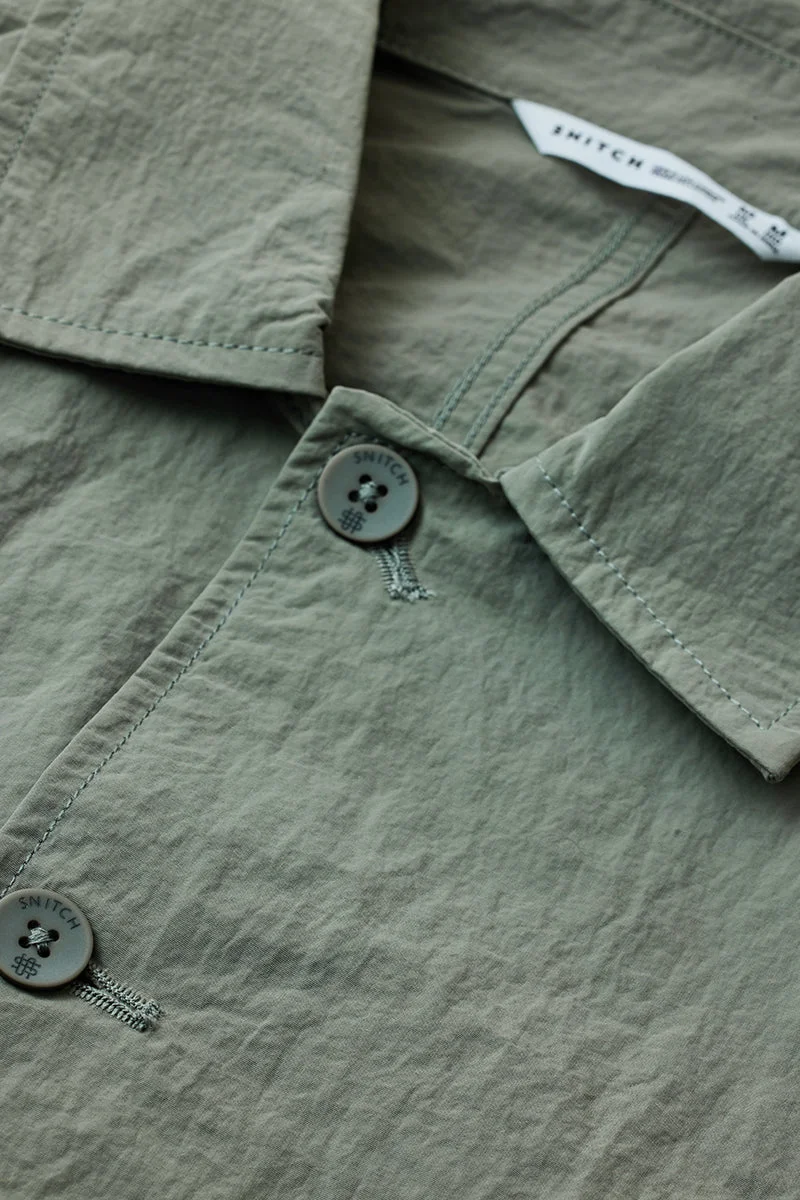SNITCH Green Crushed Bomber Jacket for Men | Best Price UAE
